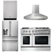 THOR Kitchen Package - 48" Gas Burner, Electric Oven Range, Range Hood, Refrigerator, Dishwasher, AP-HRD4803U-W-7
