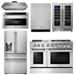 THOR Kitchen Package - 48" Propane Gas Burner, Electric Oven Range, Range Hood, Refrigerator, Microwave, Wine Cooler, AP-HRD4803ULP-14