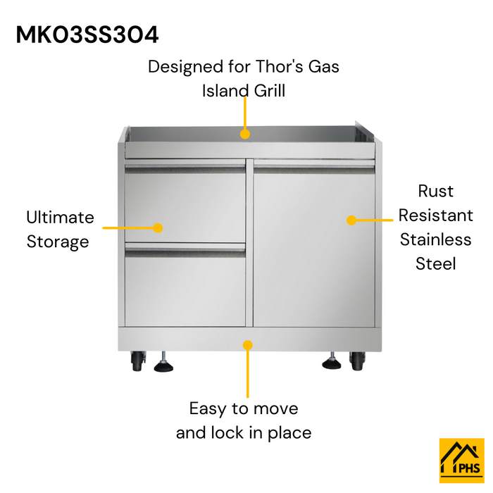 Thor Kitchen Pro Style Grill Cabinet, MK03SS304