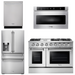 THOR Kitchen Package - 48" Propane Gas Range, Refrigerator with Water and Ice Dispenser, Dishwasher, Microwave, AP-HRG4808ULP-12