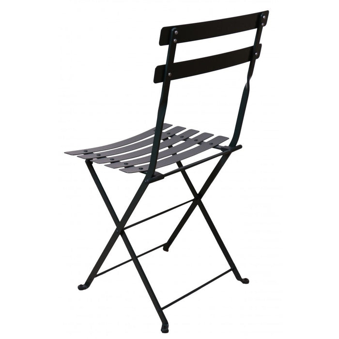 Three Piece Bistro Dining Set with 24" Round Powder Coated Steel Top and Two Paris Side Chairs