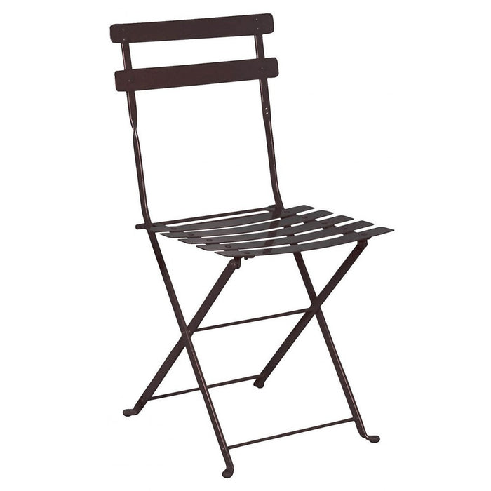 Three Piece Bistro Dining Set with 24" Round Powder Coated Steel Top and Two Paris Side Chairs