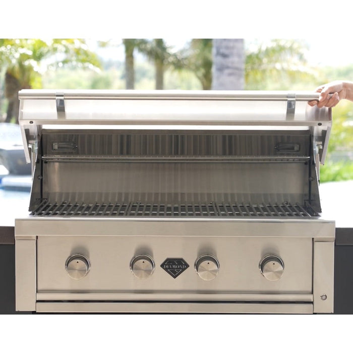 Top Fires Diamond Series 36-Inch Built-In 4-Burner Natural Gas Grill (DG-4B36)