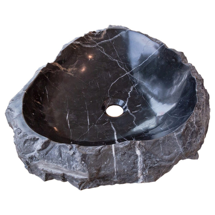 Toros Black Natural Stone Marble Rustic Above Vanity Bathroom Sink