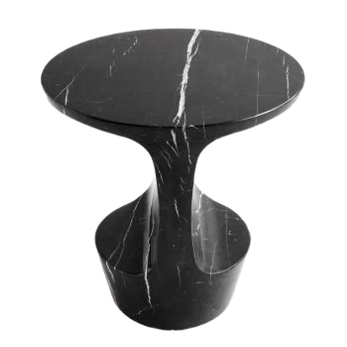 Toros Black Solid Marble End/Side Table Special Design Polished (W)13" (L)17" (H)17"