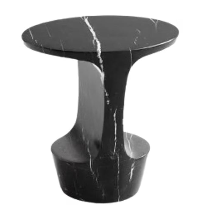 Toros Black Solid Marble End/Side Table Special Design Polished (W)13" (L)17" (H)17"