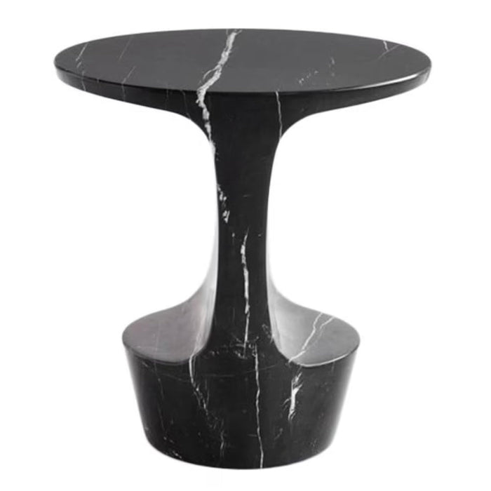 Toros Black Solid Marble End/Side Table Special Design Polished (W)13" (L)17" (H)17"