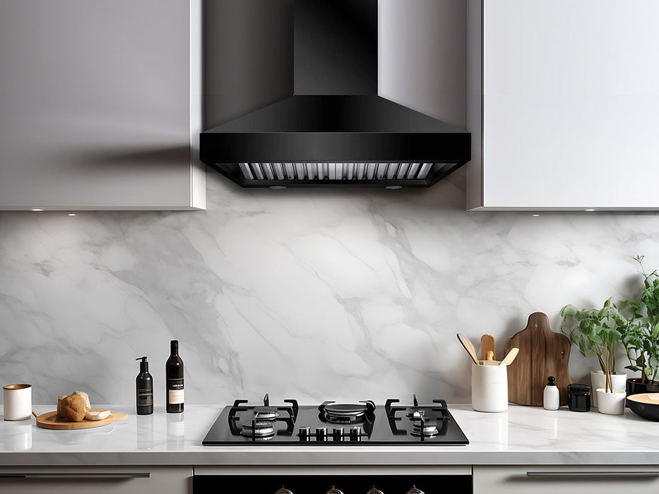 (Dented) 30 Inch Wall Mount Black Range Hood 750 CFM  - VICTORY Twister