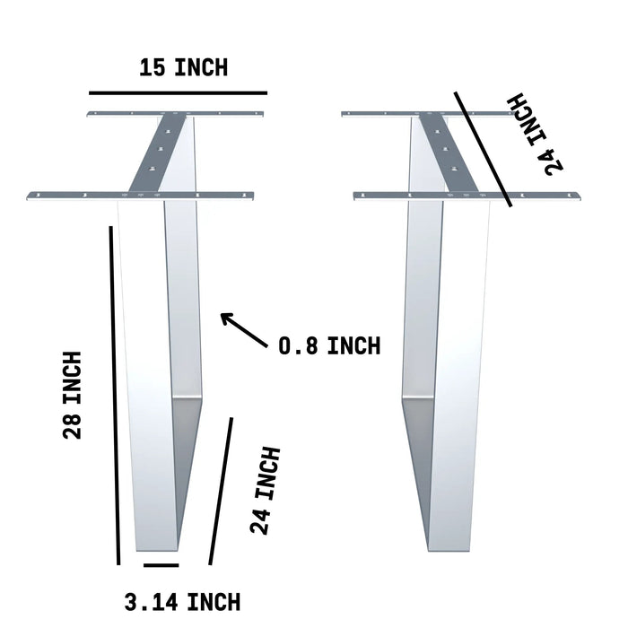 U Shape Dining Table Legs Silver