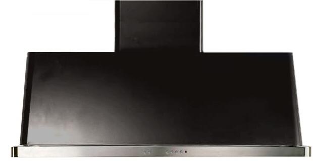 ILVE 48 in. Majestic Glossy Black Wall Mount Range Hood with 600 CFM Blower, UAM120BK