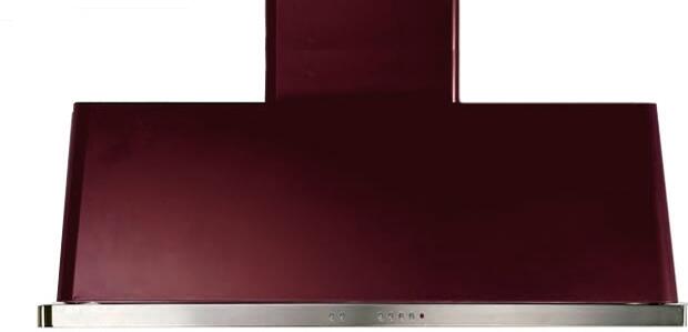 ILVE 48 in. Majestic Burgundy Wall Mount Range Hood with 600 CFM Blower, UAM120BU