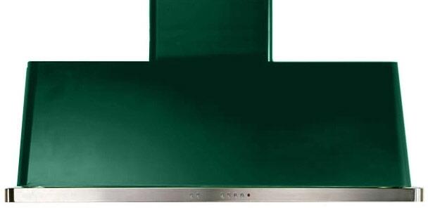 ILVE 48 in. Majestic Emerald Green Wall Mount Range Hood with 600 CFM Blower, UAM120EG