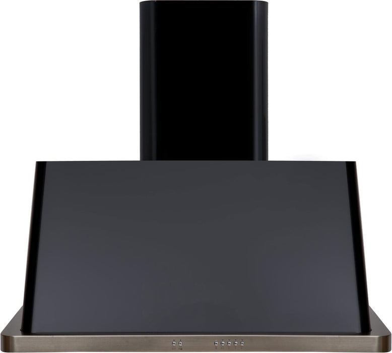 ILVE 30 in. Majestic Glossy Black Wall Mount Range Hood with 600 CFM Blower, UAM76BK