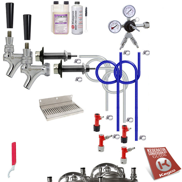 Ultimate Dual Tap Door Mount Kegerator Conversion Kit without Tank - Pin Lock