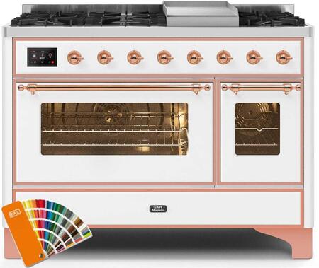 ILVE Majestic II 48" Dual Fuel Propane Gas Range in RAL Custom Color with Copper Trim, UM12FDNS3RAPLP