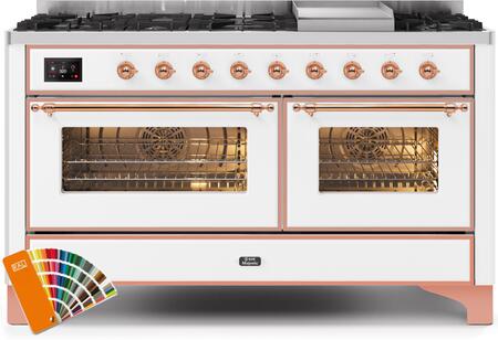 ILVE Majestic II 60" Dual Fuel Propane Gas Range in RAL Custom Color with Copper Trim, UM15FDNS3RAPLP