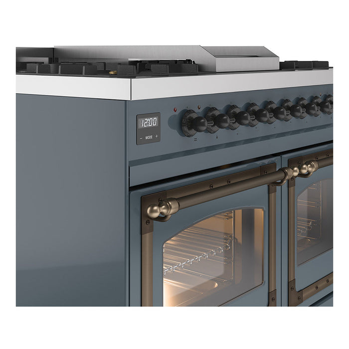 ILVE Nostalgie II Noblesse 40" Dual Fuel Range with 9 Sealed Burners + Griddle, Triple Glass Door - UND40FNMP