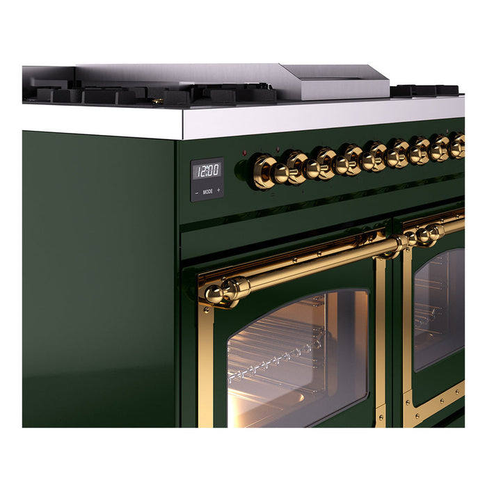 ILVE Nostalgie II Noblesse 40" Dual Fuel Range with 9 Sealed Burners + Griddle, Triple Glass Door - UND40FNMP