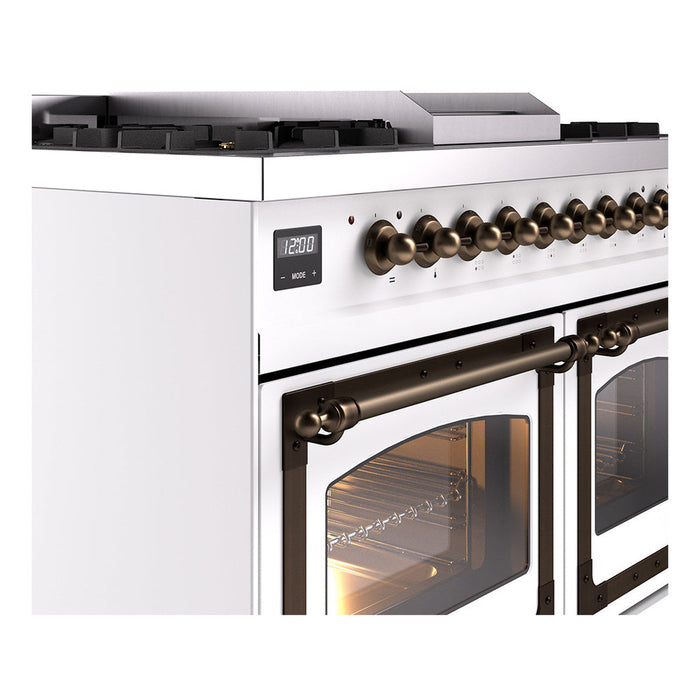 ILVE Nostalgie II Noblesse 40" Dual Fuel Range with 9 Sealed Burners + Griddle, Triple Glass Door - UND40FNMP