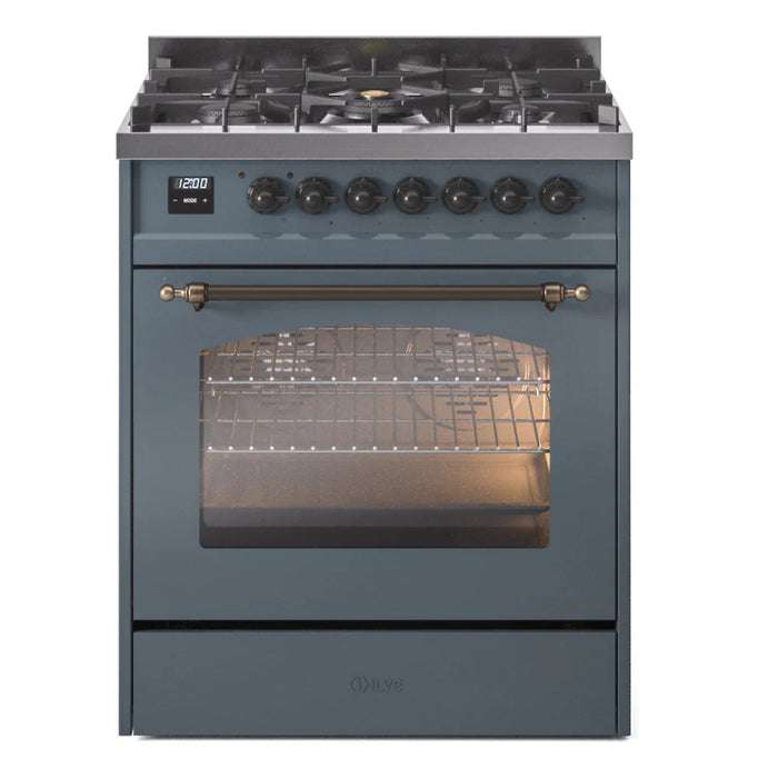 ILVE 30" Nostalgie II Dual Fuel Range with 5 Sealed Burners, Triple Glass Door- UP30NMP