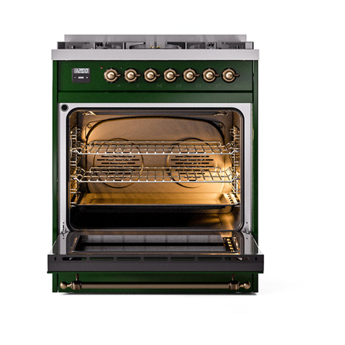 ILVE 30" Nostalgie II Dual Fuel Range with 5 Sealed Burners, Triple Glass Door- UP30NMP