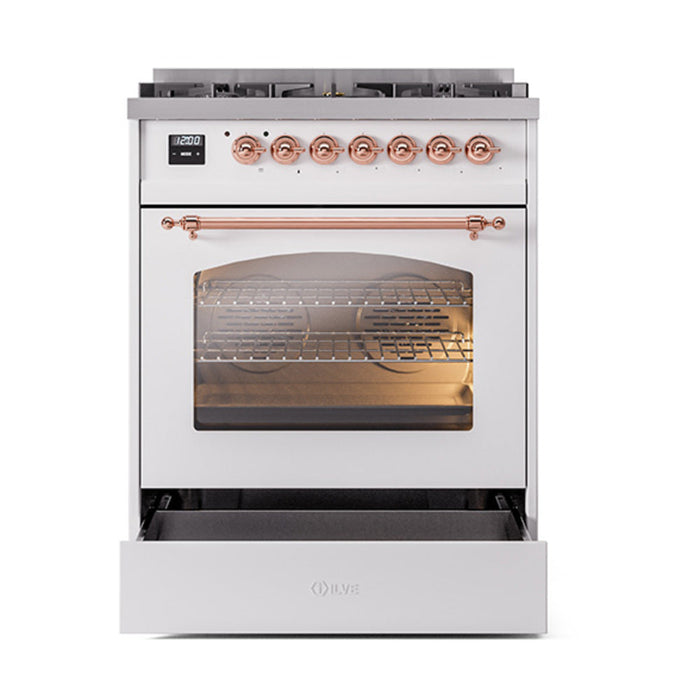 ILVE 30" Nostalgie II Dual Fuel Range with 5 Sealed Burners, Triple Glass Door- UP30NMP