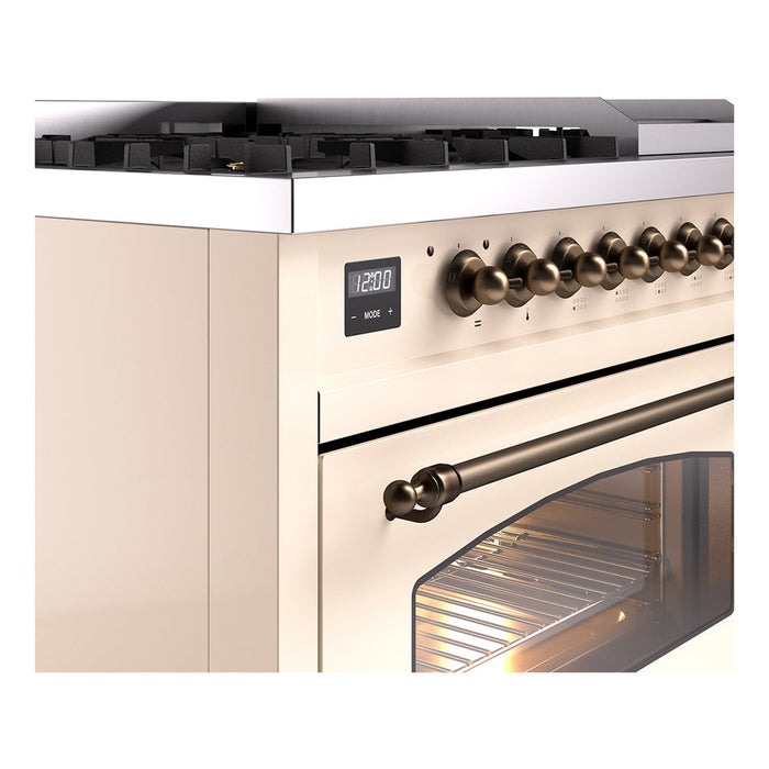 ILVE 48" Nostalgie II Dual Fuel Range with 8 Sealed Burners and Griddle - UP48FNMP