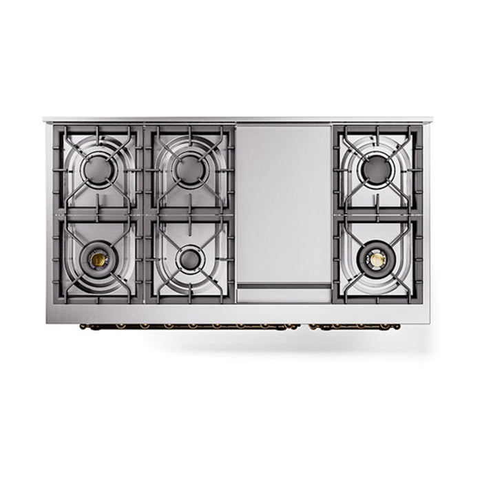 ILVE 48" Nostalgie II Dual Fuel Range with 8 Sealed Burners and Griddle - UP48FNMP