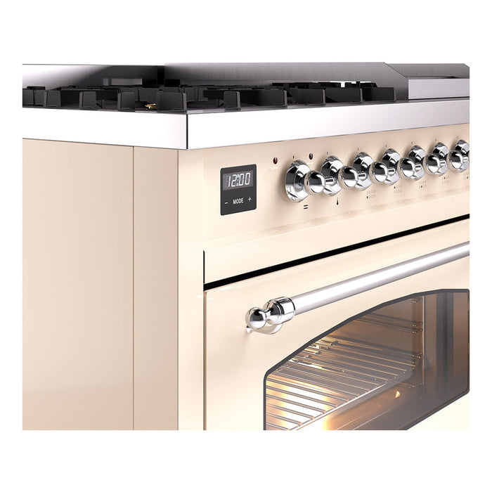 ILVE 48" Nostalgie II Dual Fuel Range with 8 Sealed Burners and Griddle - UP48FNMP