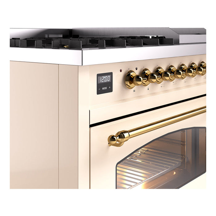 ILVE 48" Nostalgie II Dual Fuel Range with 8 Sealed Burners and Griddle - UP48FNMP