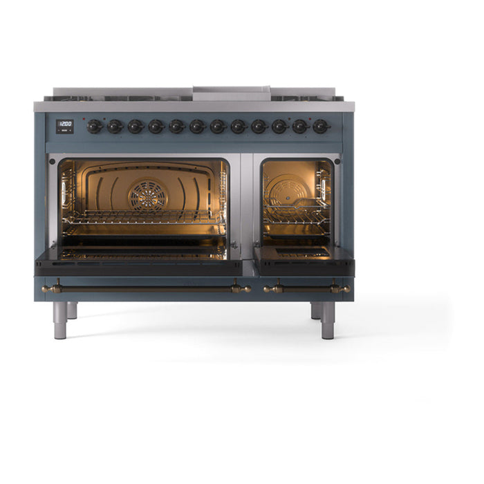 ILVE 48" Nostalgie II Dual Fuel Range with 8 Sealed Burners and Griddle - UP48FNMP