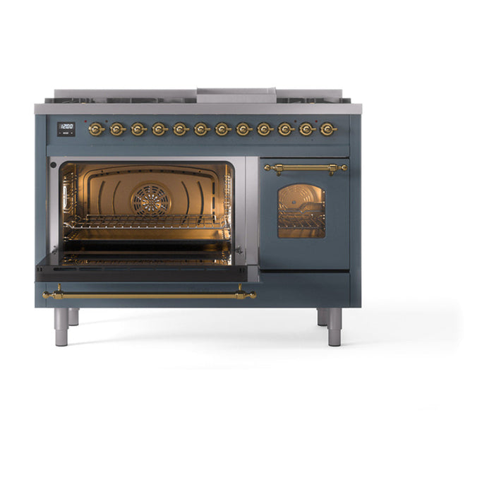 ILVE 48" Nostalgie II Dual Fuel Range with 8 Sealed Burners and Griddle - UP48FNMP