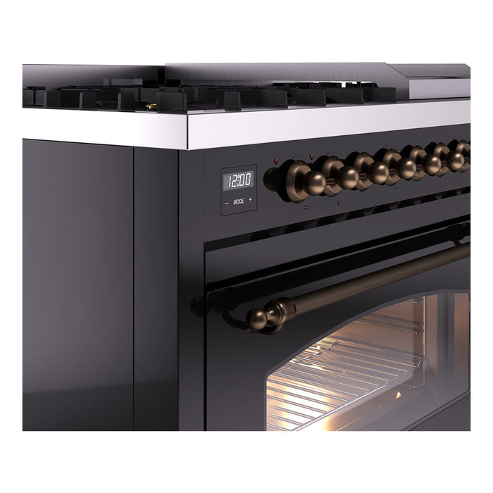 ILVE 48" Nostalgie II Dual Fuel Range with 8 Sealed Burners and Griddle - UP48FNMP