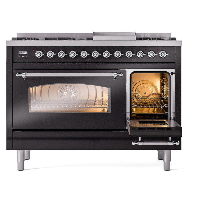 ILVE 48" Nostalgie II Dual Fuel Range with 8 Sealed Burners and Griddle - UP48FNMP