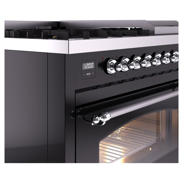 ILVE 48" Nostalgie II Dual Fuel Range with 8 Sealed Burners and Griddle - UP48FNMP