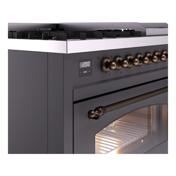 ILVE 48" Nostalgie II Dual Fuel Range with 8 Sealed Burners and Griddle - UP48FNMP