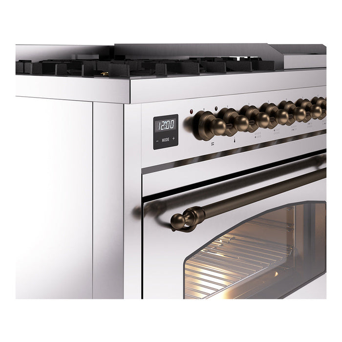 ILVE 48" Nostalgie II Dual Fuel Range with 8 Sealed Burners and Griddle - UP48FNMP