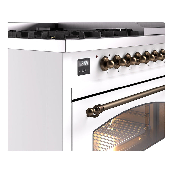 ILVE 48" Nostalgie II Dual Fuel Range with 8 Sealed Burners and Griddle - UP48FNMP