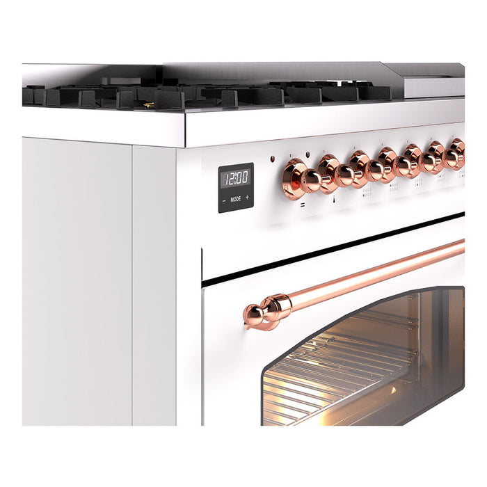 ILVE 48" Nostalgie II Dual Fuel Range with 8 Sealed Burners and Griddle - UP48FNMP