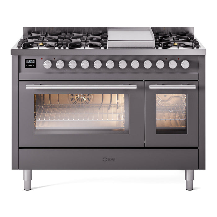 ILVE 48-Inch Professional Plus II Dual Fuel Range with 8 Sealed Burner - UP48FWMP