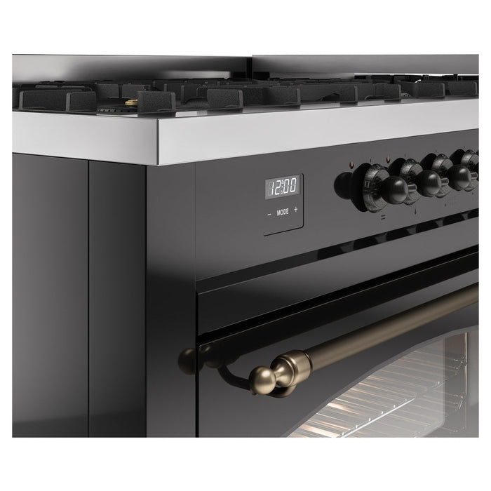 ILVE Nostalgie II 60" Dual Fuel Range with 9 Sealed Burners + Griddle + Triple Glass Door - UP60FNMP