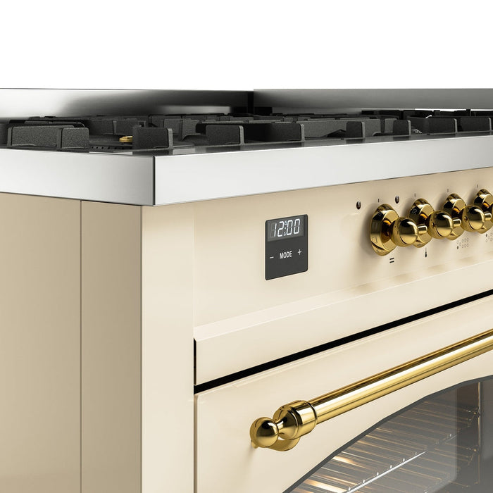 ILVE Nostalgie II 60" Dual Fuel Range with 9 Sealed Burners + Griddle + Triple Glass Door - UP60FNMP