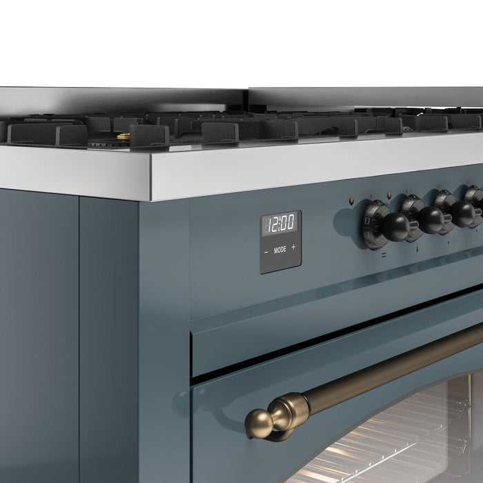 ILVE Nostalgie II 60" Dual Fuel Range with 9 Sealed Burners + Griddle + Triple Glass Door - UP60FNMP