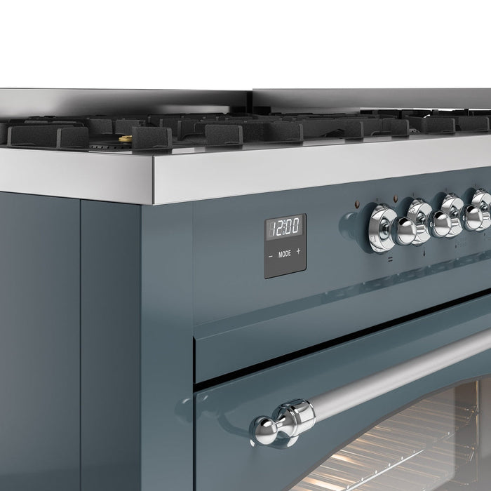 ILVE Nostalgie II 60" Dual Fuel Range with 9 Sealed Burners + Griddle + Triple Glass Door - UP60FNMP