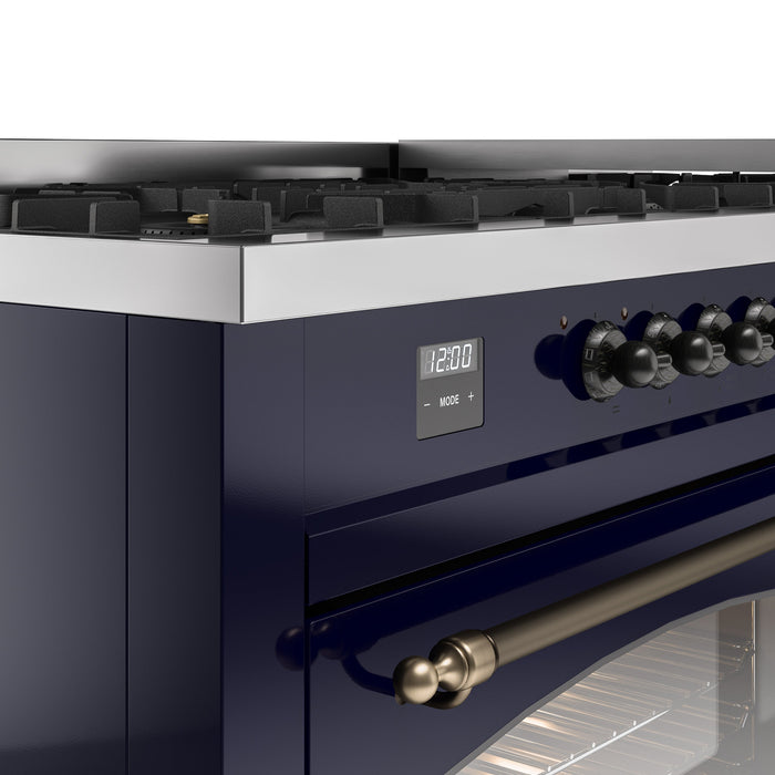 ILVE Nostalgie II 60" Dual Fuel Range with 9 Sealed Burners + Griddle + Triple Glass Door - UP60FNMP