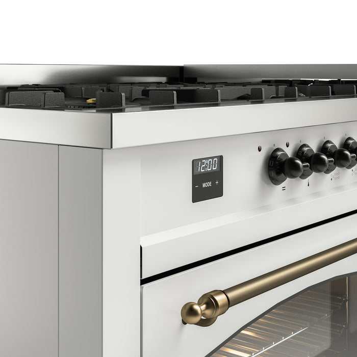 ILVE Nostalgie II 60" Dual Fuel Range with 9 Sealed Burners + Griddle + Triple Glass Door - UP60FNMP