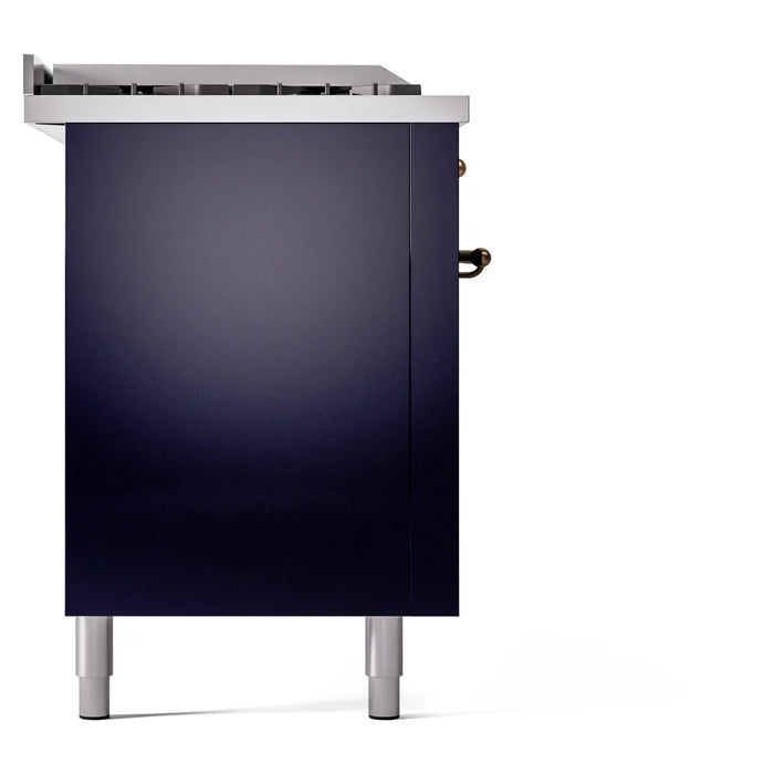 ILVE 60" Nostalgie II Dual Fuel Range with 7 Sealed Burners + Griddle + French Top, Triple Glass Door - UP60FSNMP