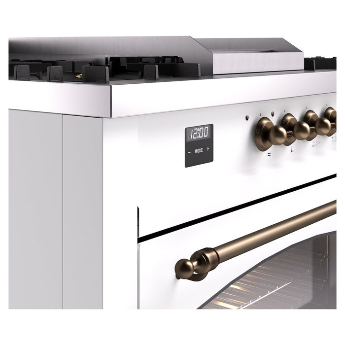 ILVE 60" Nostalgie II Dual Fuel Range with 7 Sealed Burners + Griddle + French Top, Triple Glass Door - UP60FSNMP