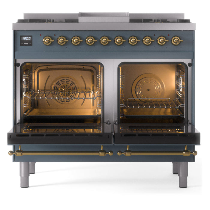 ILVE 40" Nostalgie II Dual Fuel Range with 6 Sealed Burners, Griddle, Triple Glass Door - UPD40FNMP