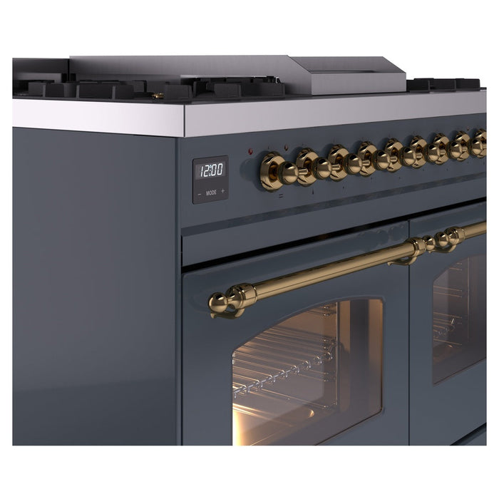 ILVE 40" Nostalgie II Dual Fuel Range with 6 Sealed Burners, Griddle, Triple Glass Door - UPD40FNMP